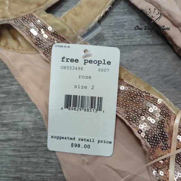 Free People Open Back High Neck Sequin Mini Dress Size 2 - Picture 2 of 7